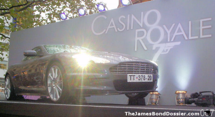 James Bond's Aston Martin in Leicester Square on the day of the world premier of Casino Royale