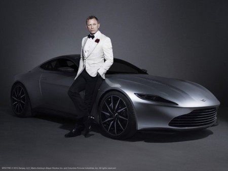 Daniel Craig with the Aston Martin DB10