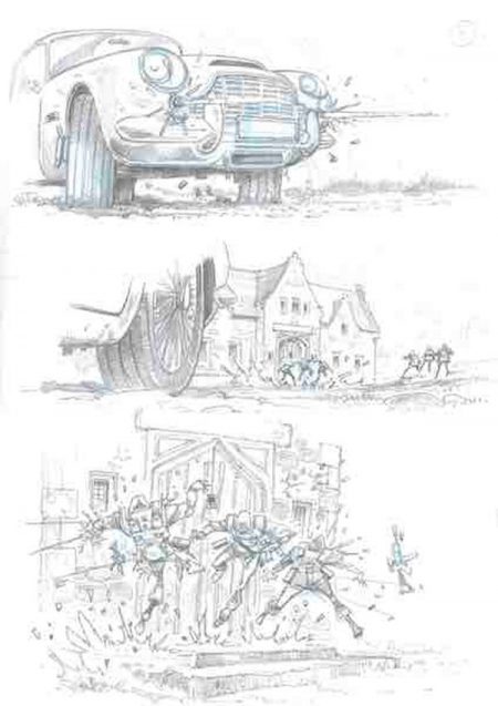 Skyfall - Skyfall Lodge attack sequence storyboard by Jim Cornish